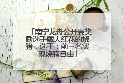 南宁龙舟公开赛奖励选手戴大红花的烧猪，选手：前三名实现烧猪自由