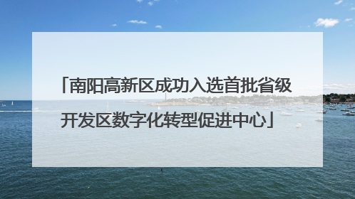 南阳高新区成功入选首批省级开发区数字化转型促进中心