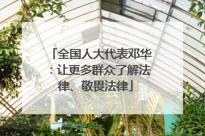 全国人大代表邓华：让更多群众了解法律、敬畏法律