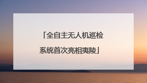 全自主无人机巡检系统首次亮相夷陵