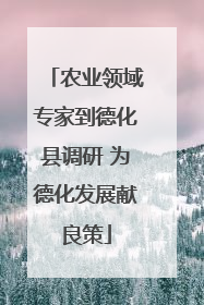 农业领域专家到德化县调研 为德化发展献良策