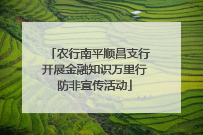 农行南平顺昌支行开展金融知识万里行防非宣传活动