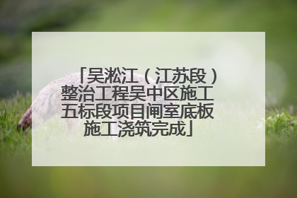 吴淞江（江苏段）整治工程吴中区施工五标段项目闸室底板施工浇筑完成