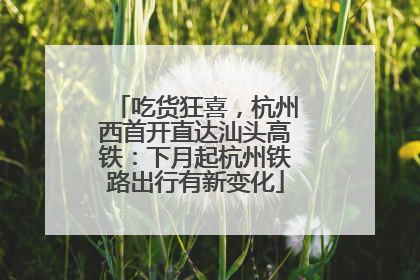 吃货狂喜，杭州西首开直达汕头高铁：下月起杭州铁路出行有新变化