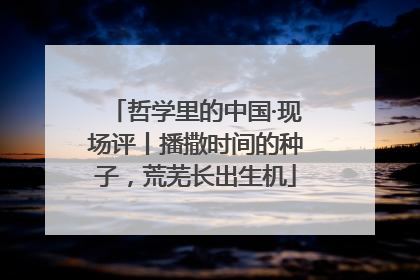 哲学里的中国·现场评丨播撒时间的种子，荒芜长出生机
