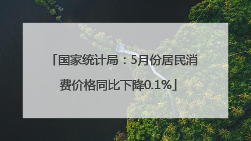 国家统计局：5月份居民消费价格同比下降0.1%