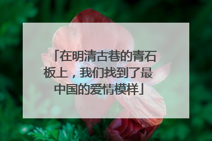 在明清古巷的青石板上，我们找到了最中国的爱情模样