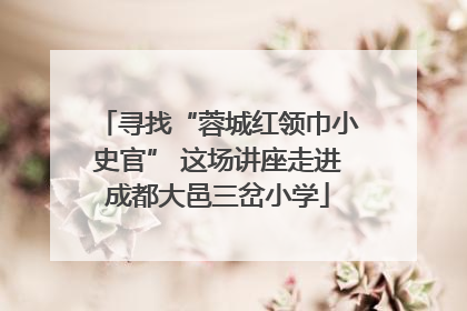 寻找“蓉城红领巾小史官” 这场讲座走进成都大邑三岔小学