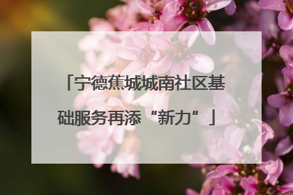 宁德蕉城城南社区基础服务再添“新力”
