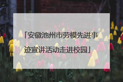 安徽池州市劳模先进事迹宣讲活动走进校园