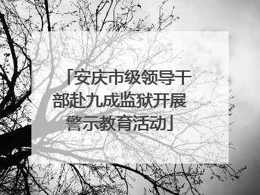 安庆市级领导干部赴九成监狱开展警示教育活动