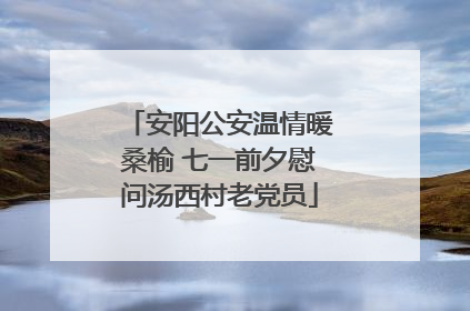 安阳公安温情暖桑榆 七一前夕慰问汤西村老党员