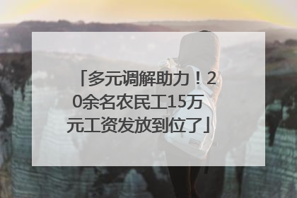 多元调解助力！20余名农民工15万元工资发放到位了