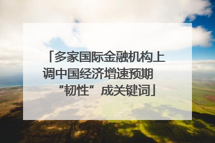 多家国际金融机构上调中国经济增速预期 “韧性”成关键词