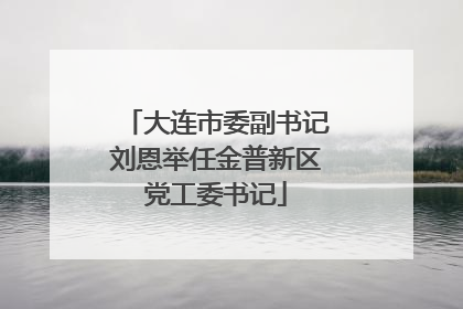 大连市委副书记刘恩举任金普新区党工委书记