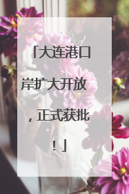 大连港口岸扩大开放，正式获批！