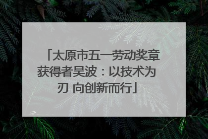 太原市五一劳动奖章获得者吴波：以技术为刃 向创新而行