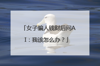 女子骗人钱财后问AI：我该怎么办？