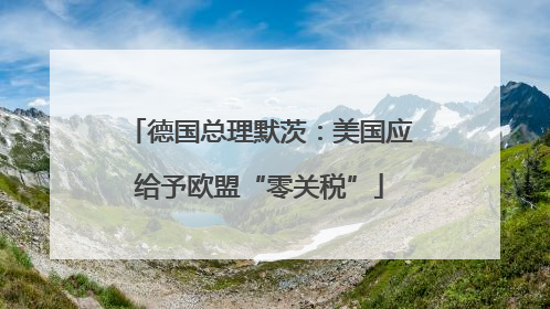 德国总理默茨：美国应给予欧盟“零关税”