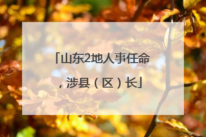 山东2地人事任命，涉县（区）长