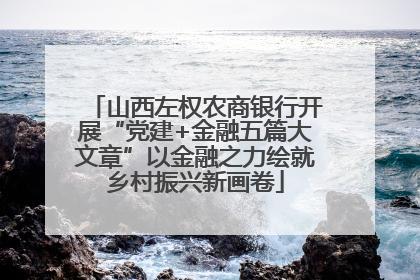 山西左权农商银行开展“党建+金融五篇大文章”以金融之力绘就乡村振兴新画卷