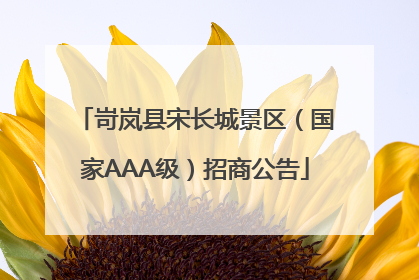 岢岚县宋长城景区（国家AAA级）招商公告