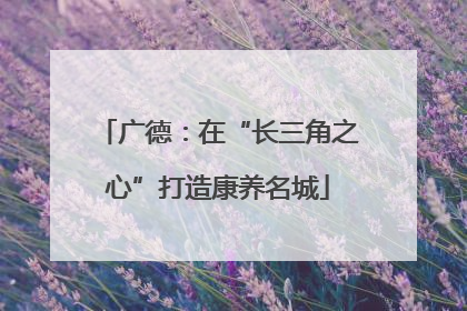 广德：在“长三角之心”打造康养名城