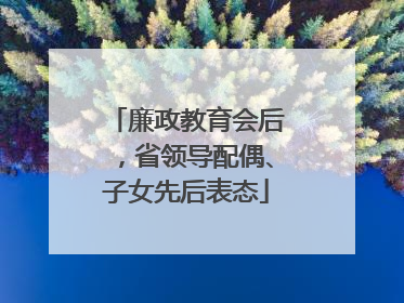 廉政教育会后，省领导配偶、子女先后表态