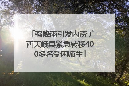 强降雨引发内涝 广西天峨县紧急转移400多名受困师生