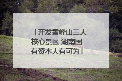 开发雪峰山三大核心景区 湖南国有资本大有可为