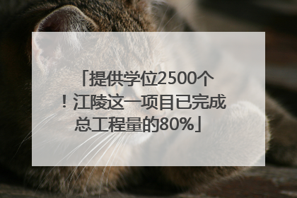 提供学位2500个！江陵这一项目已完成总工程量的80%