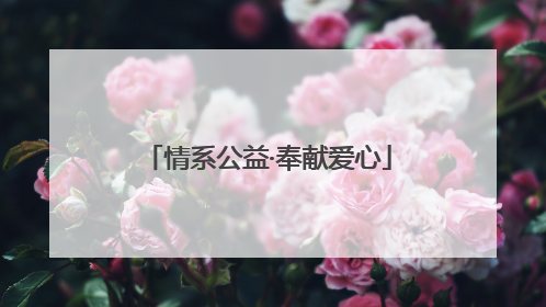情系公益·奉献爱心