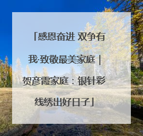 感恩奋进 双争有我·致敬最美家庭｜贺彦霞家庭：银针彩线绣出好日子