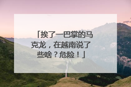 挨了一巴掌的马克龙，在越南说了些啥？危险！