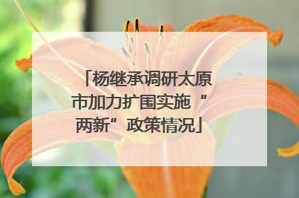 杨继承调研太原市加力扩围实施“两新”政策情况
