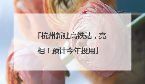 杭州新建高铁站，亮相！预计今年投用