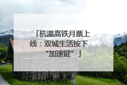 杭温高铁月票上线：双城生活按下“加速键”