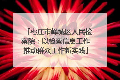 枣庄市峄城区人民检察院：以检察信息工作推动群众工作新实践