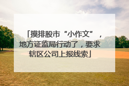 摸排股市“小作文”，地方证监局行动了，要求辖区公司上报线索