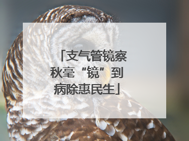 支气管镜察秋毫“镜”到病除惠民生