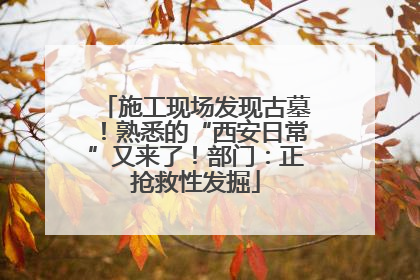 施工现场发现古墓！熟悉的“西安日常”又来了！部门：正抢救性发掘