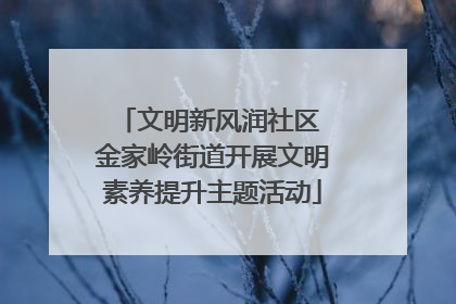 文明新风润社区 金家岭街道开展文明素养提升主题活动