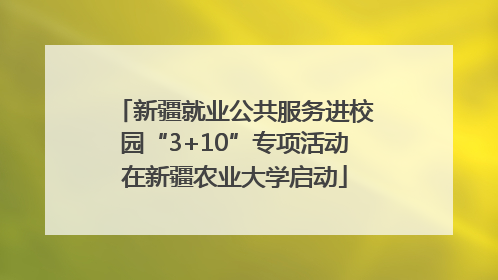新疆就业公共服务进校园“3+10”专项活动在新疆农业大学启动