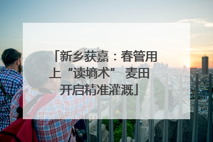新乡获嘉：春管用上“读墒术” 麦田开启精准灌溉