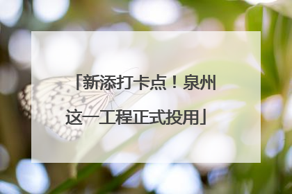 新添打卡点！泉州这一工程正式投用