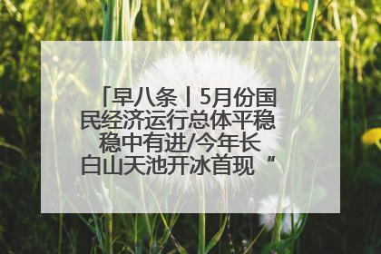 早八条丨5月份国民经济运行总体平稳 稳中有进/今年长白山天池开冰首现“文武双全”奇观
