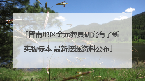 晋南地区金元葬具研究有了新实物标本 最新挖掘资料公布