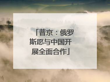 普京：俄罗斯愿与中国开展全面合作