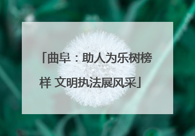 曲阜：助人为乐树榜样 文明执法展风采