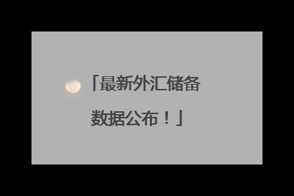 最新外汇储备数据公布！